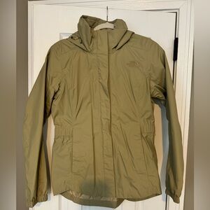 The North Face Women’s tan mid length rain coat